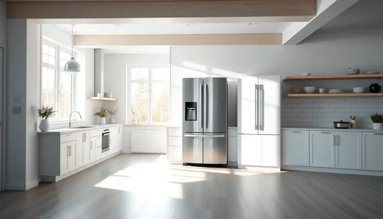 Красивая кухня с холодильниками